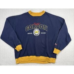 Vintage 90s Chase Authentics Jeff Gordon NASCAR Embroidered Blue Sweatshirt L